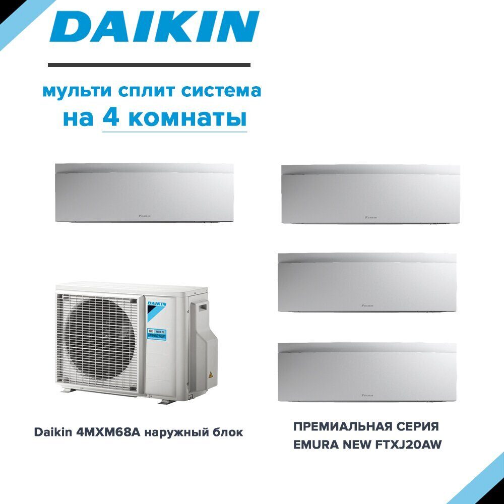 Daikin FTXJ20AW*4 / 4MXM68N9(A) мульти сплит система на 4 комнаты